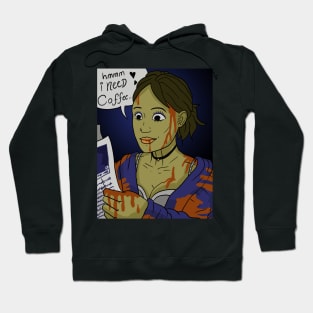 could murder for some coffee. woman on caffeine. vintage artwork. Hoodie